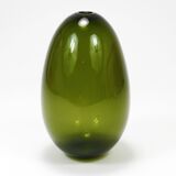 Art glass vase Saippuakupla green soap by Kaj Franck, Nuutajärvi Finland.