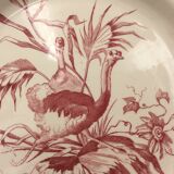 2 ancient plates longchamp congo ostrichs antique french plate ostrich