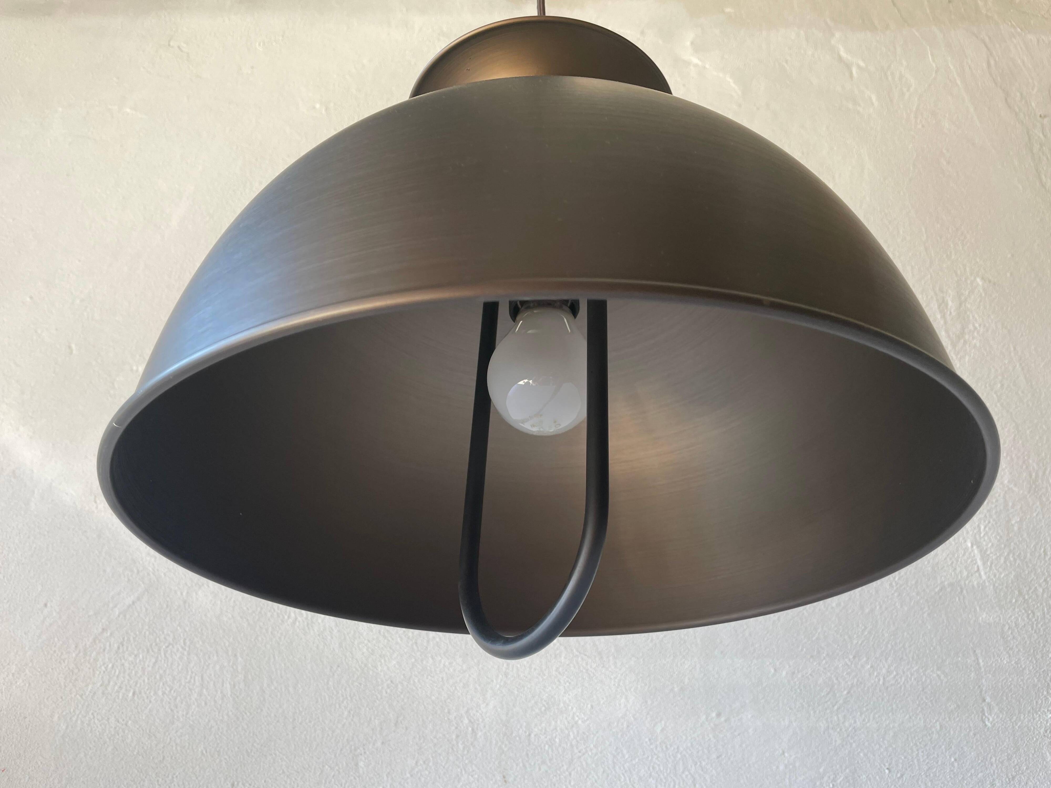 Brushed metal pendant lamp with a bronze appearance, 1970s, Germany