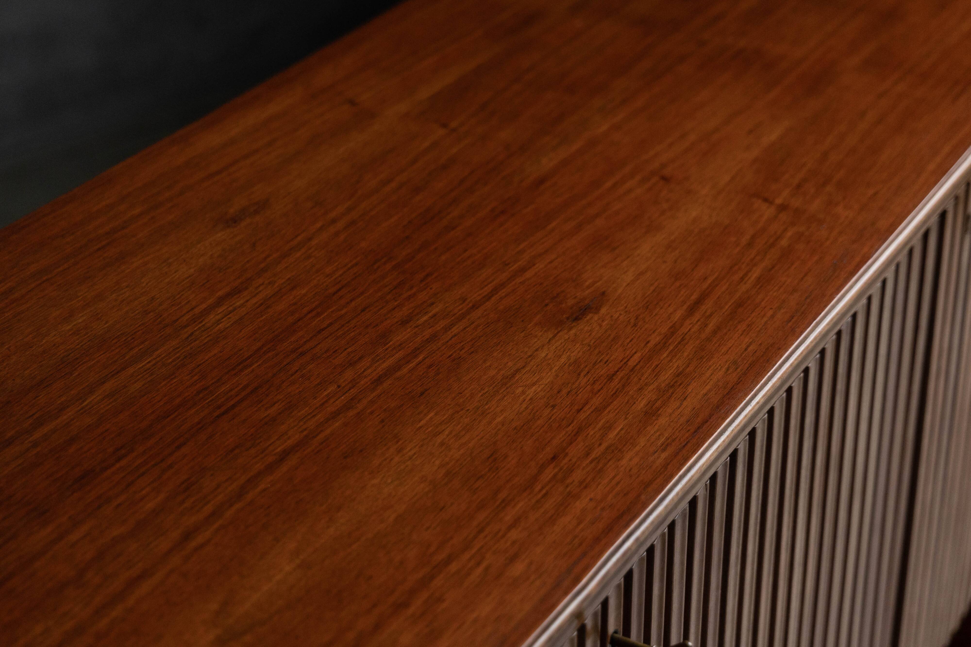 Modernist slatted credenza, Italy, 1960s