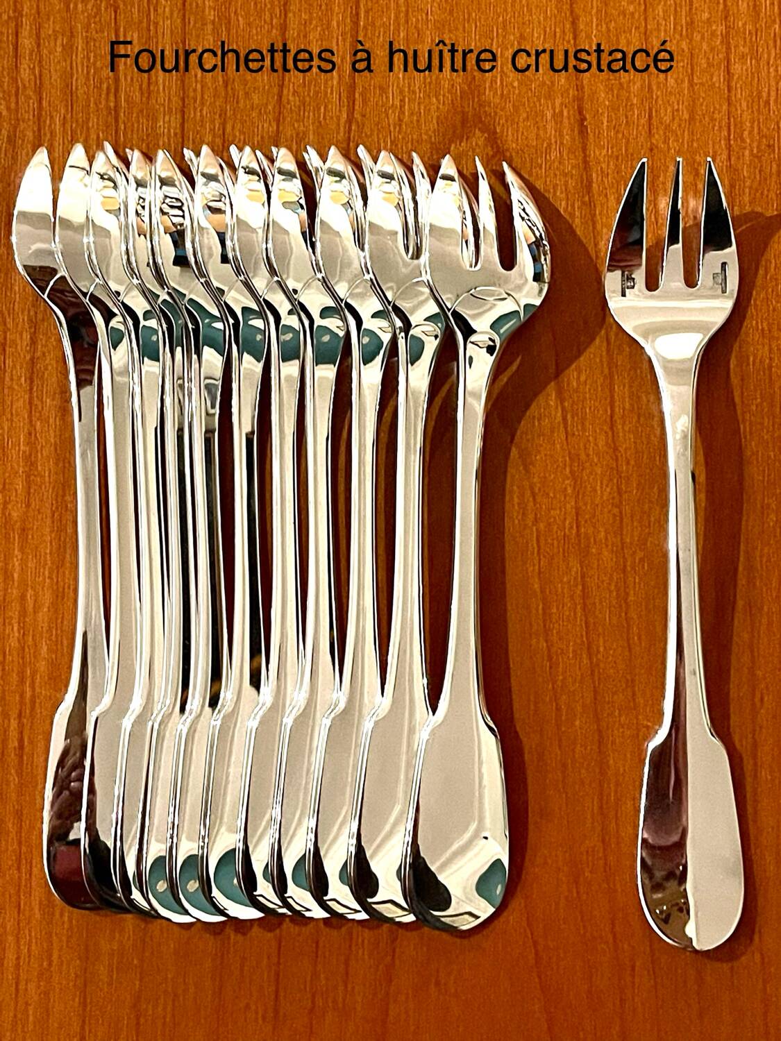 Christofle Cluny 12 oyster and shellfish forks