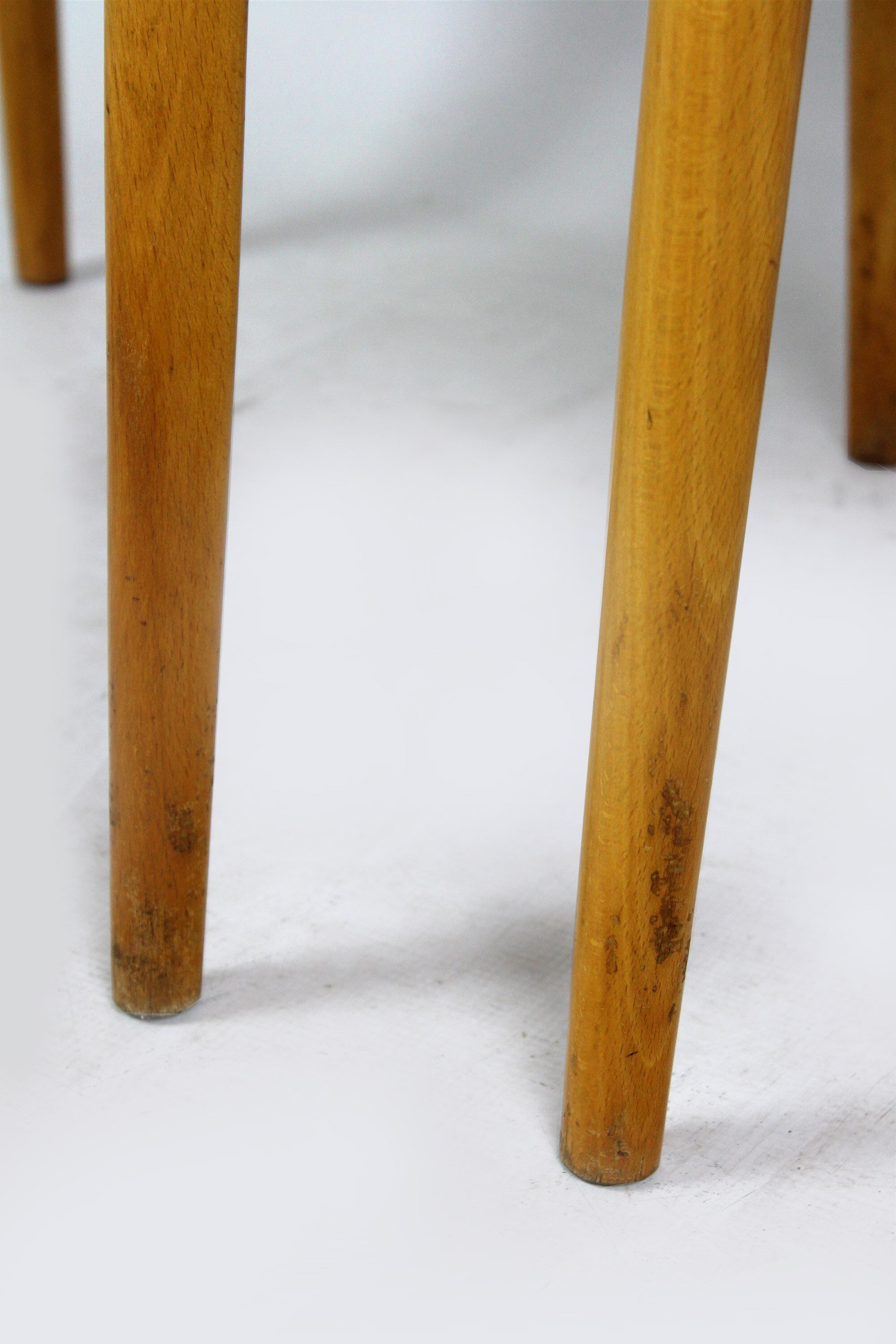 Vintage blue Formica & wood chairs, 1960s, set of 2