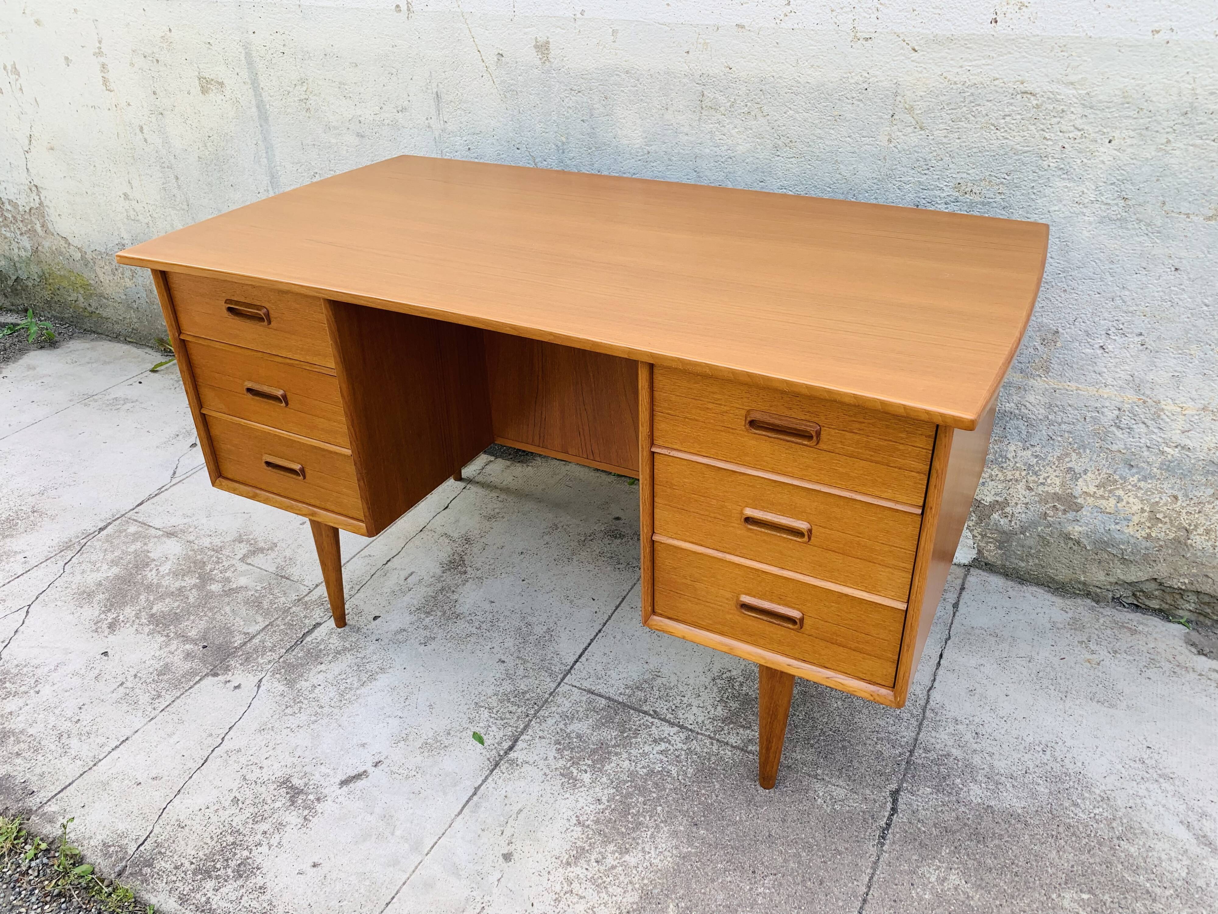 Scandinavian double-sided teak office 60s
