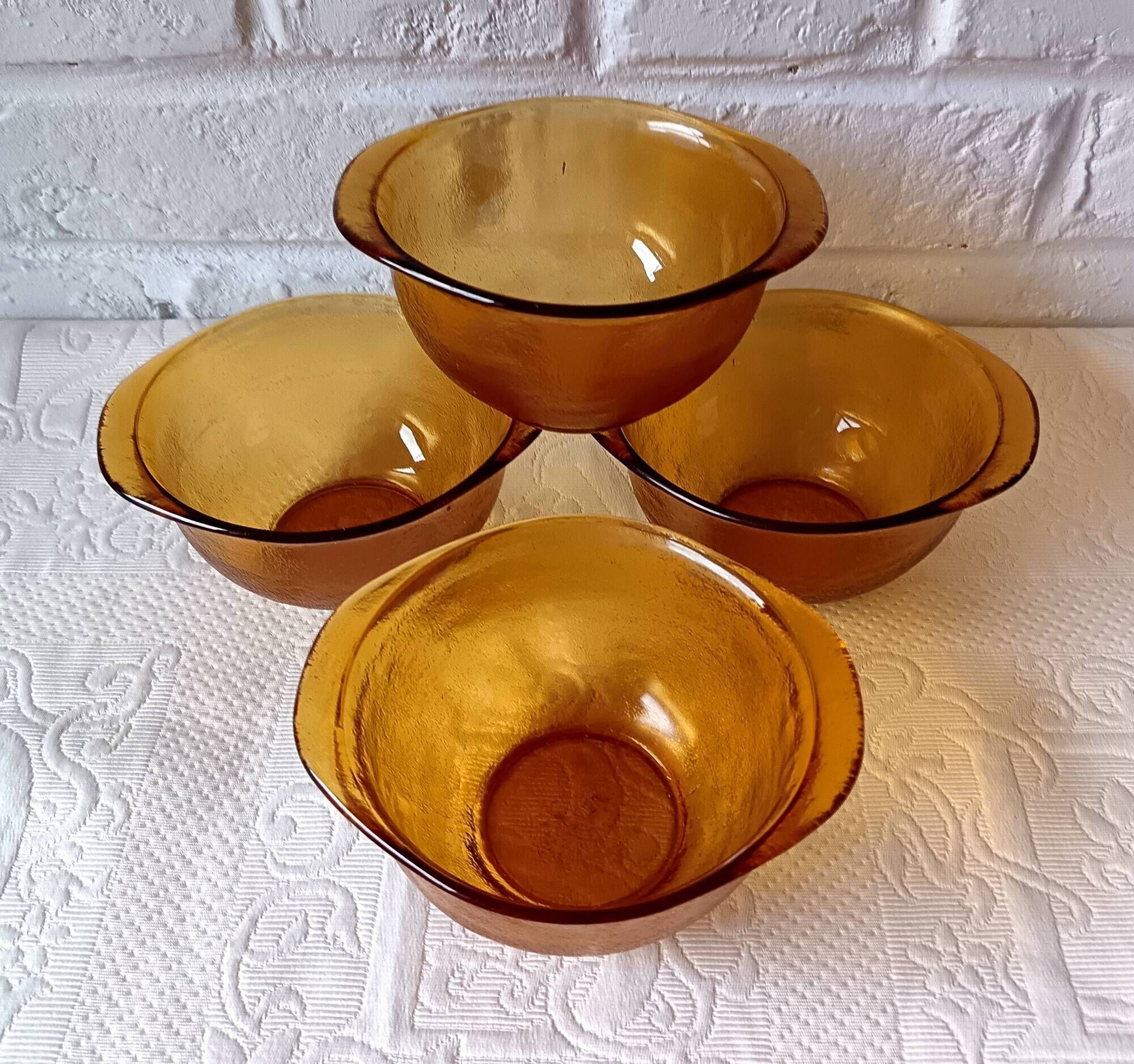 4 ear bowls Arcoroc Sierra, Vintage 70's bowls, France