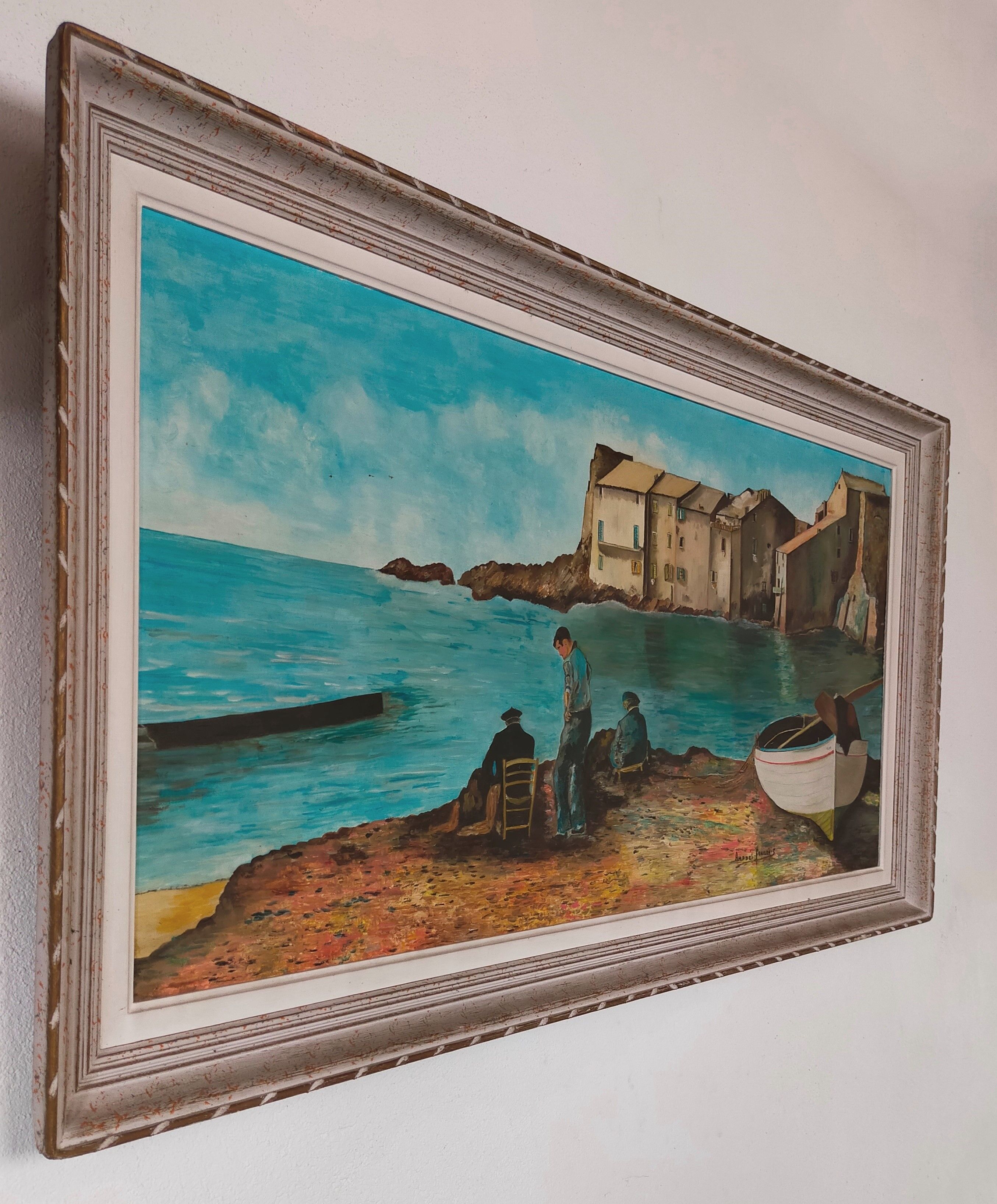 Erbalunga, Corsica oil on panel signed Amadei François