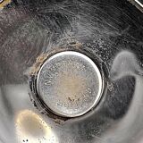 Space Age pivoting floor ashtray in anodised gold aluminium – Mettawa