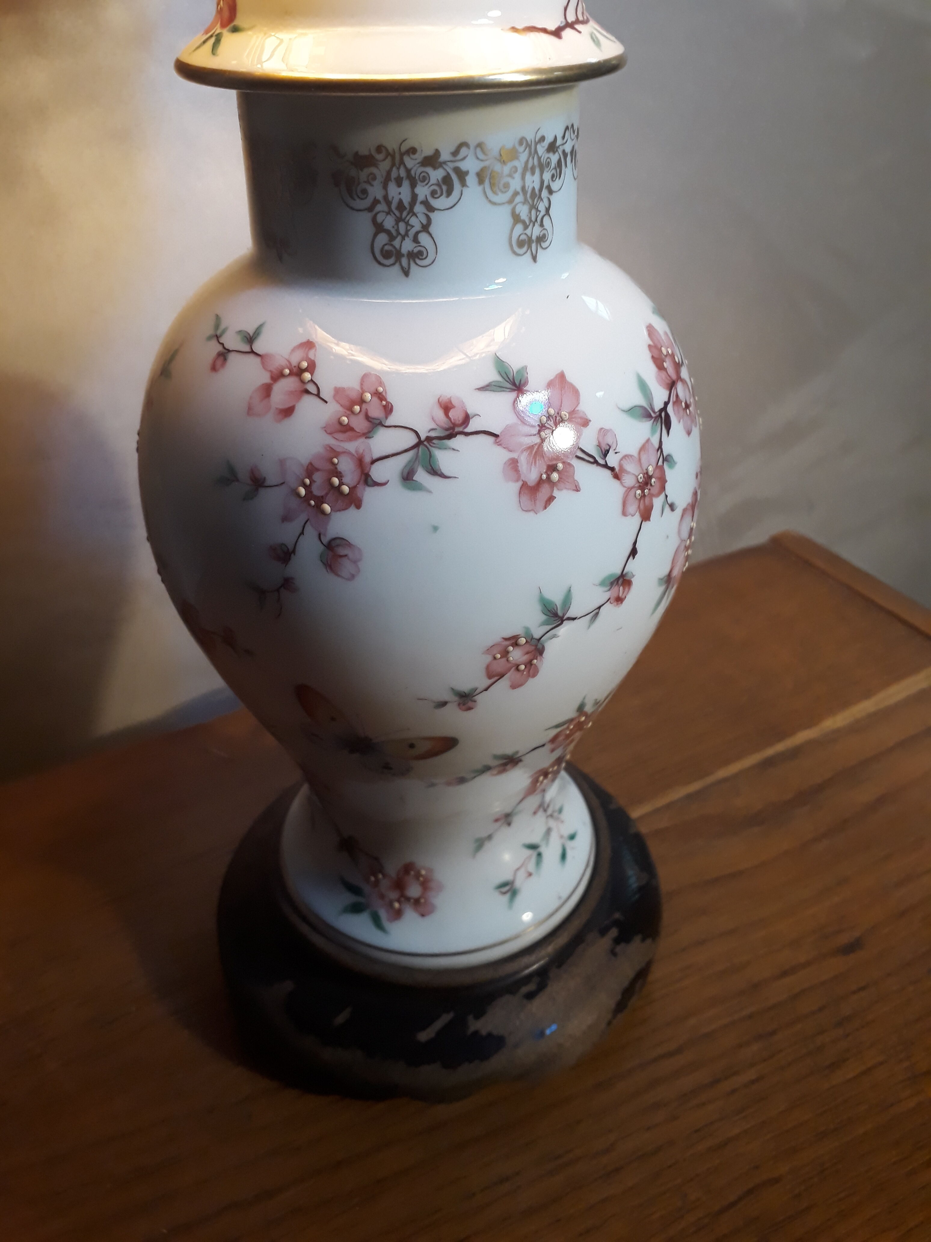 Cherry blossom and butterfly lamp 1950