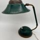 1960s cocotte desk lamp, green and brass, table lamp