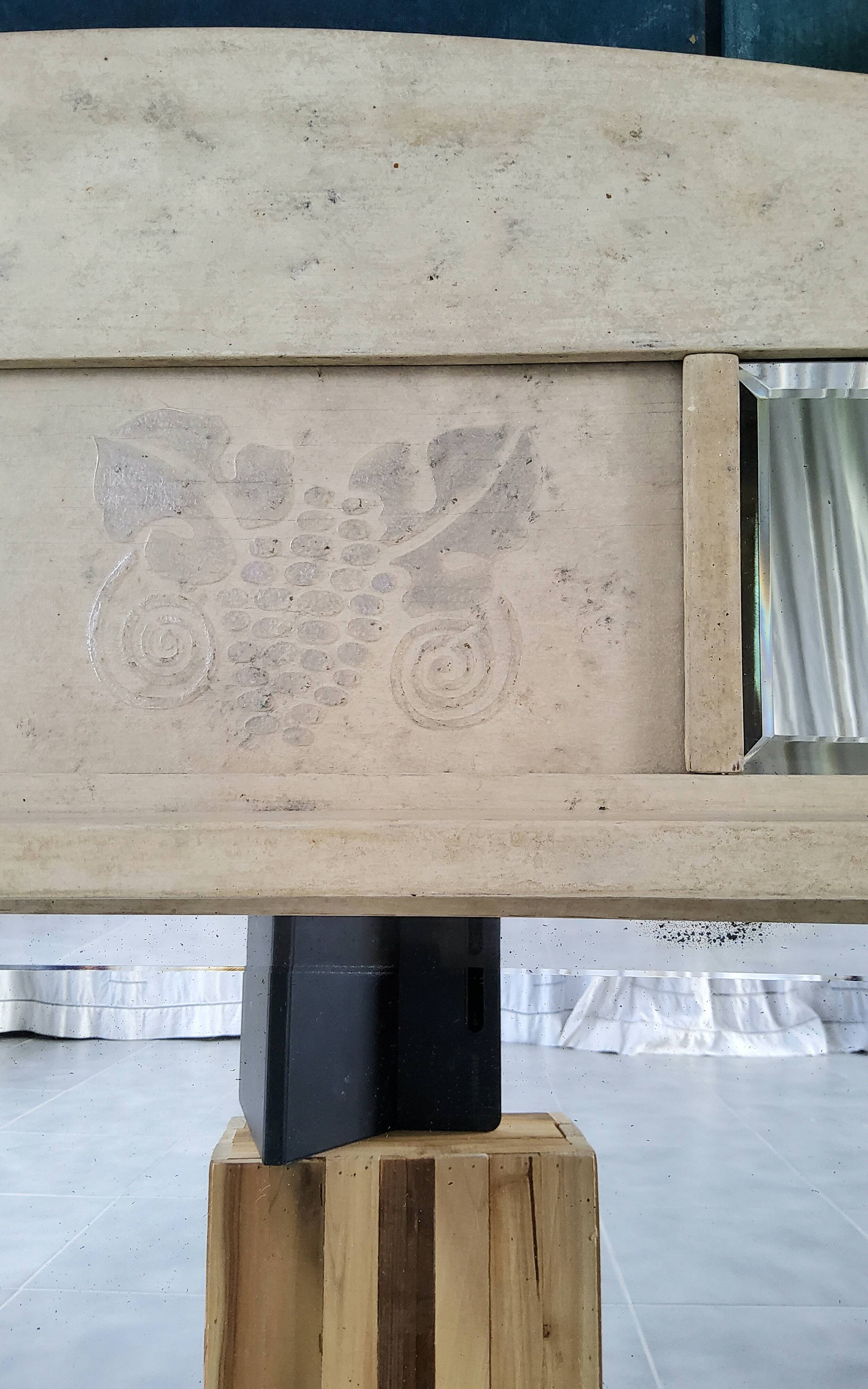 Patinated trumeau mirror