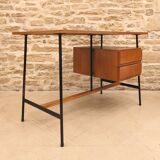 Modernist desk with suspended drawer unit, French work from the 1950s.