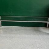 Modernist coffee table in chromed steel and glass