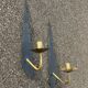 Pair of vintage Arlus 1950 modernist metal brass sconces
