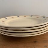 5 assiettes à dessert anciennes Sarreguemines XXème siècle