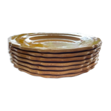 Set of 7 honey-colored plates in glazed clay Pottery Ravel