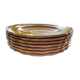 Set of 7 honey-colored plates in glazed clay Pottery Ravel