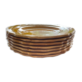 Set of 7 honey-colored plates in glazed clay Pottery Ravel