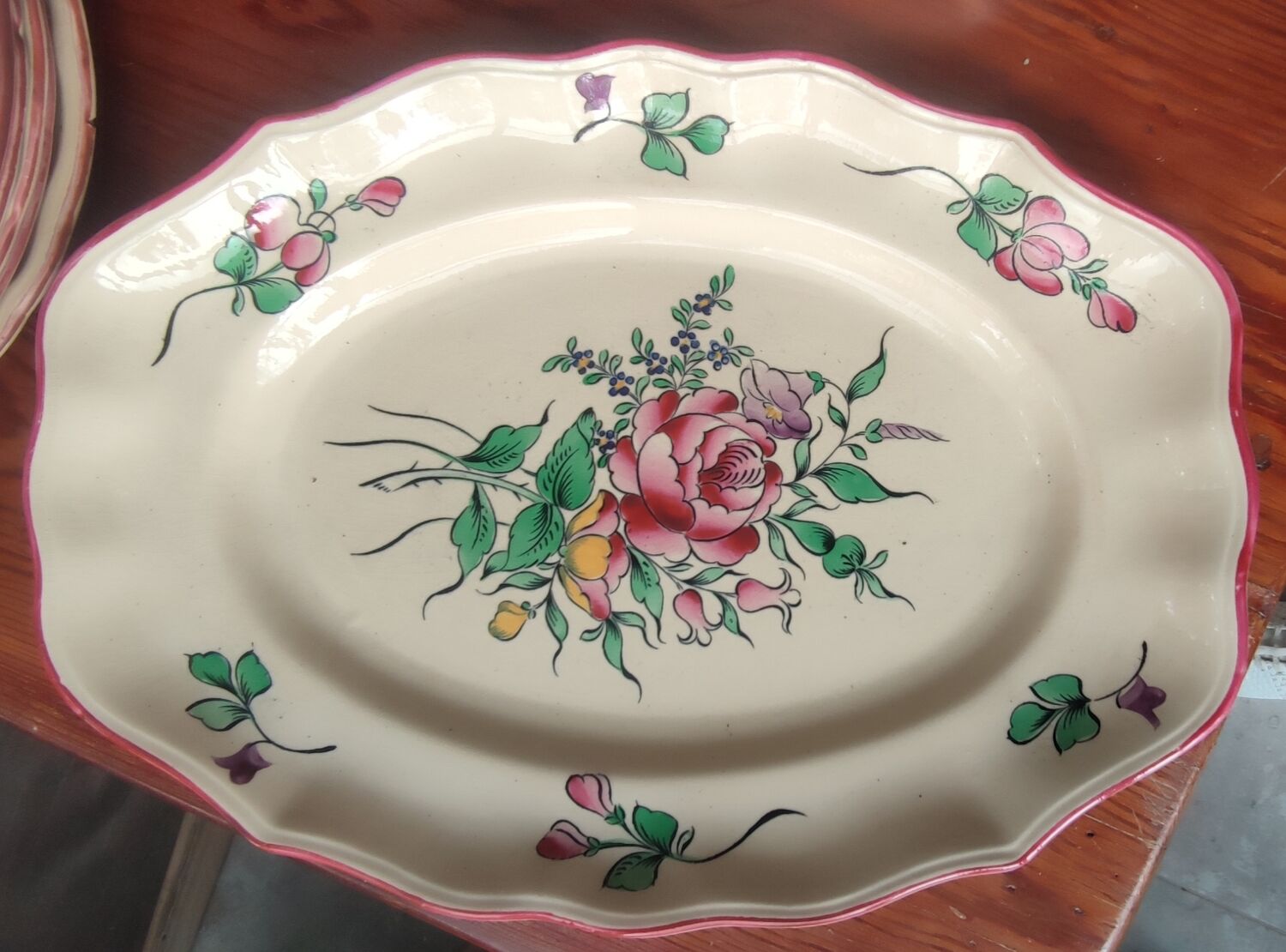 Old service dishes Lunéville floral decoration 29 pieces