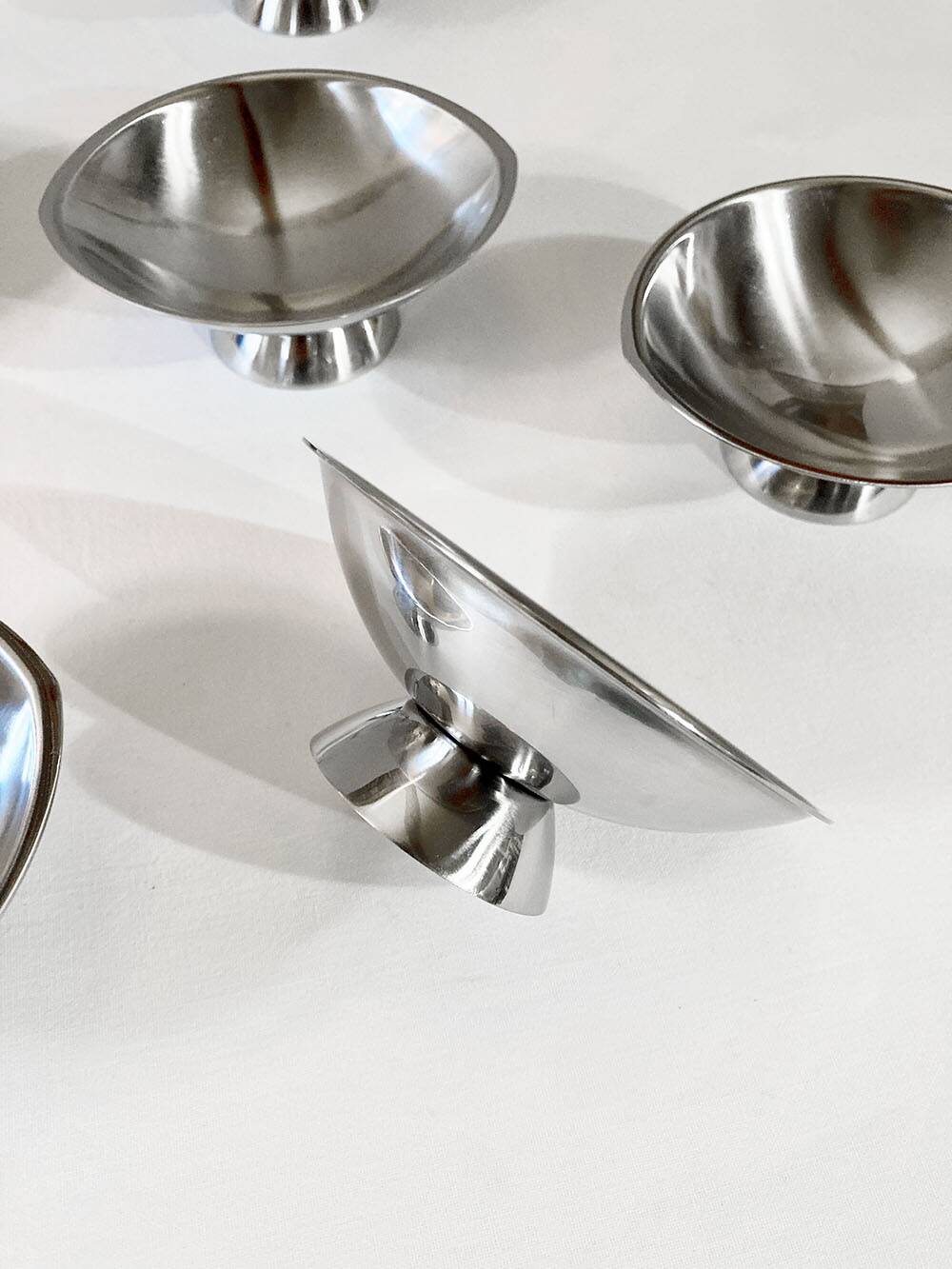 6 Guy Degrenne ice cream cups, 1970s-1980s