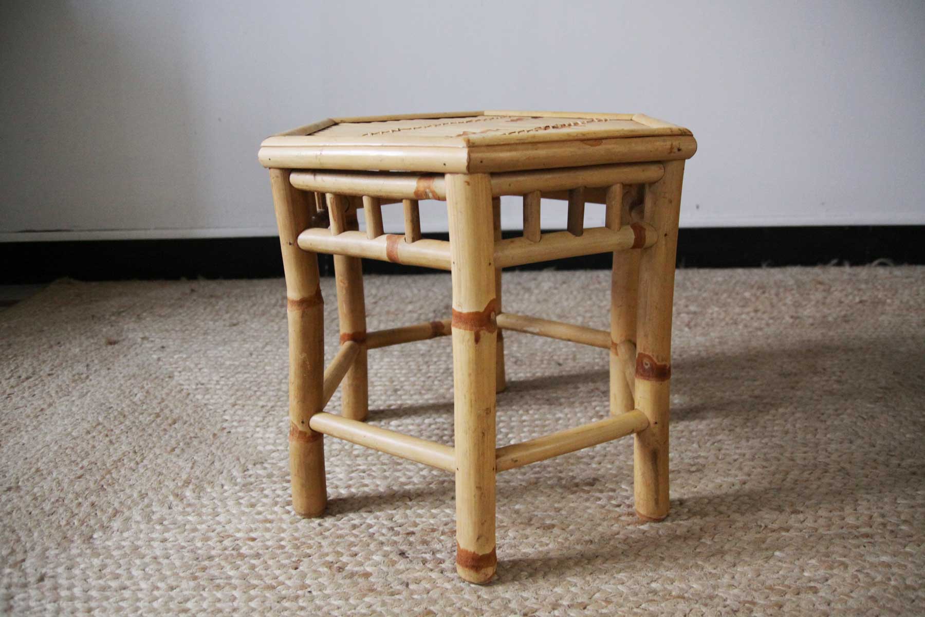 Octagonal bamboo table