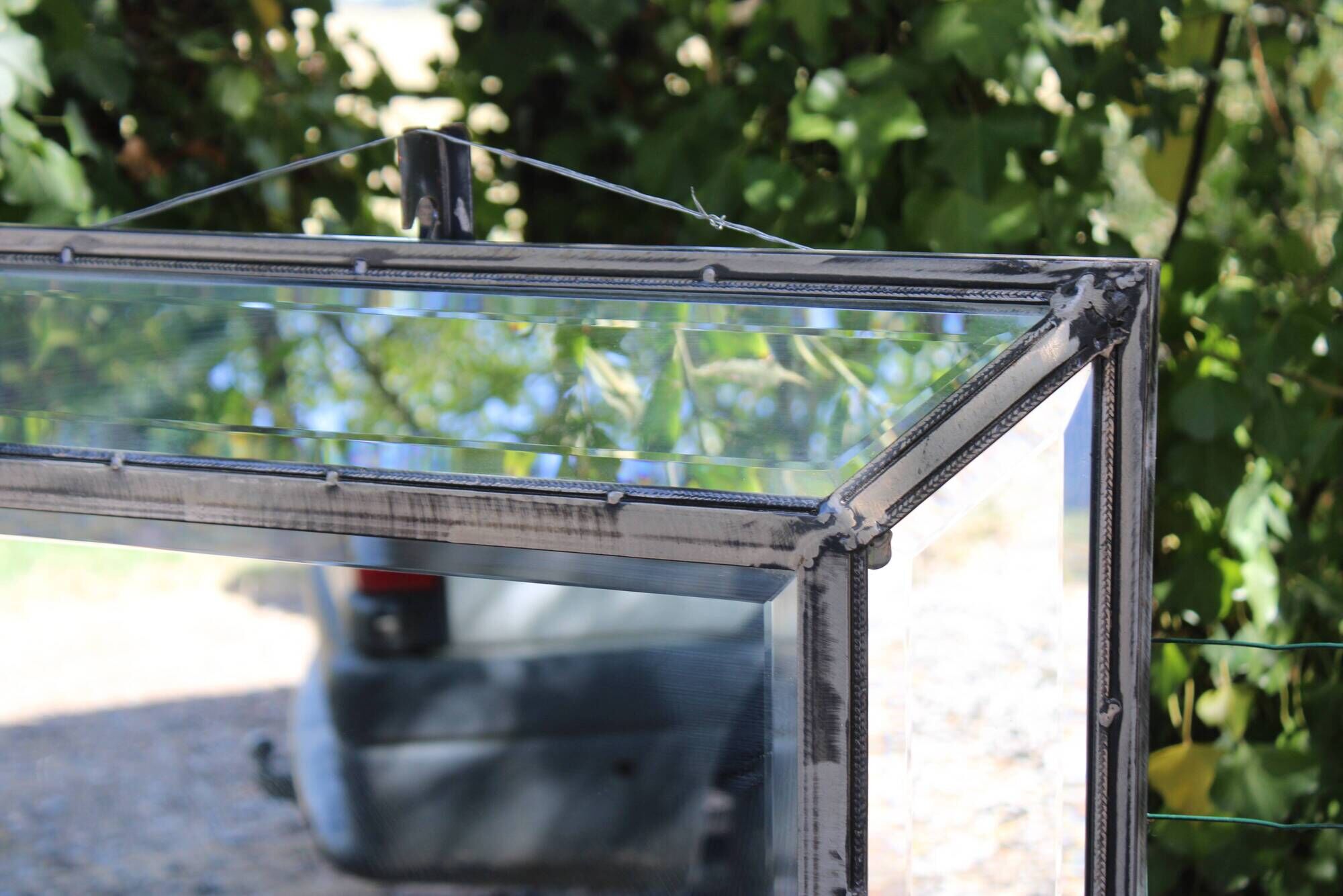 Miroir vintage en métal à parcloses – 5 glaces biseautées