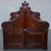 Victorian Double-Faced Carved Walnut Gallery Bench