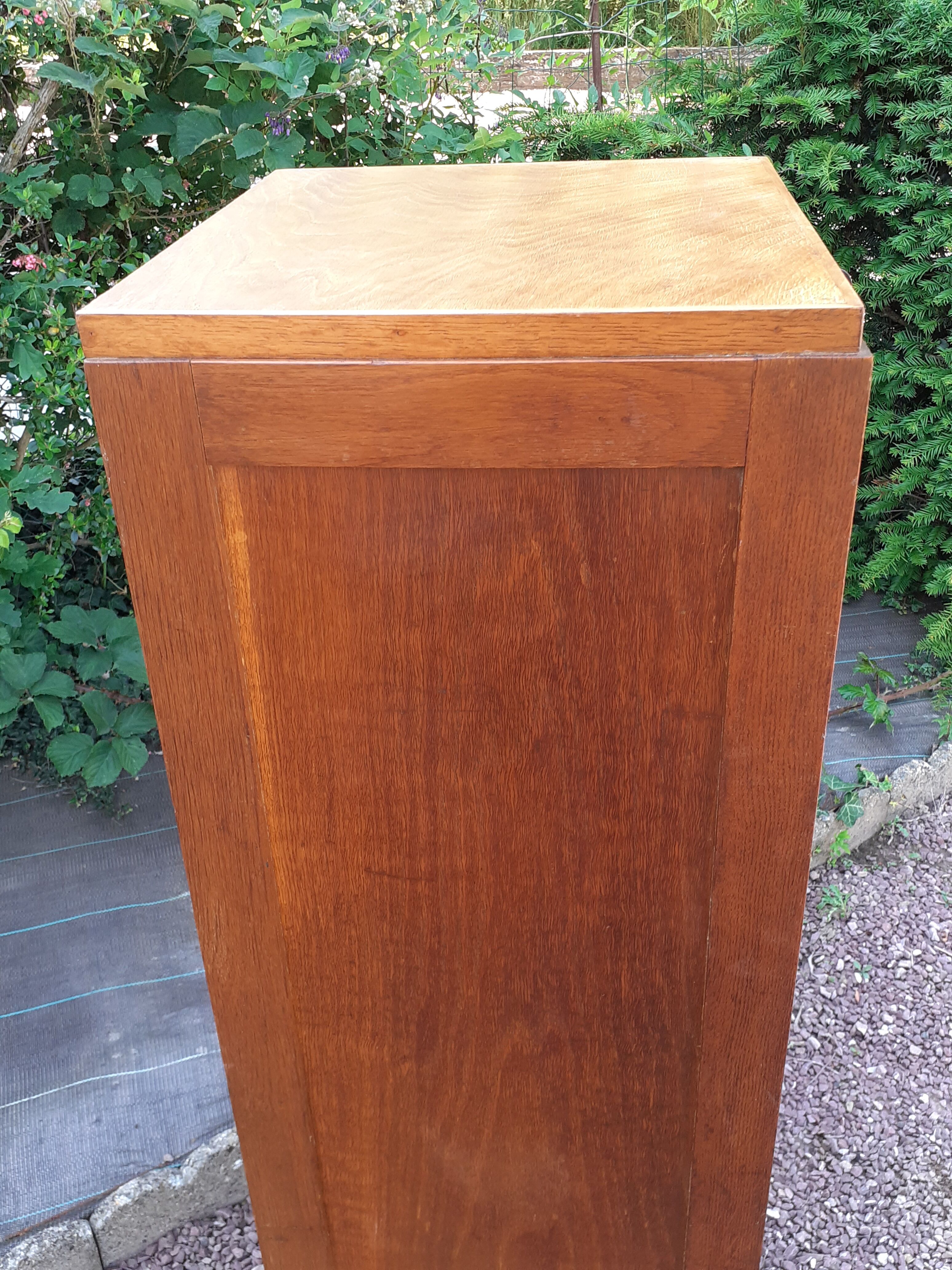 Storage cabinet locker with old wooden curtain