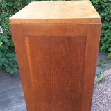 Storage cabinet locker with old wooden curtain