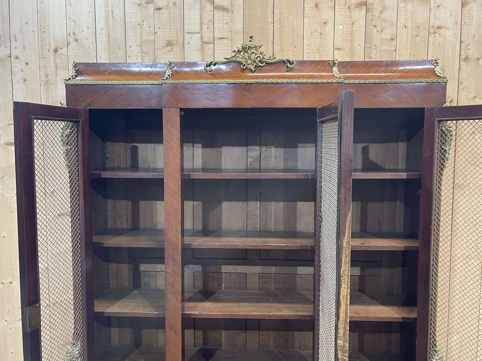 Late 19th century Regency style bookcase in rosewood and oak, removable