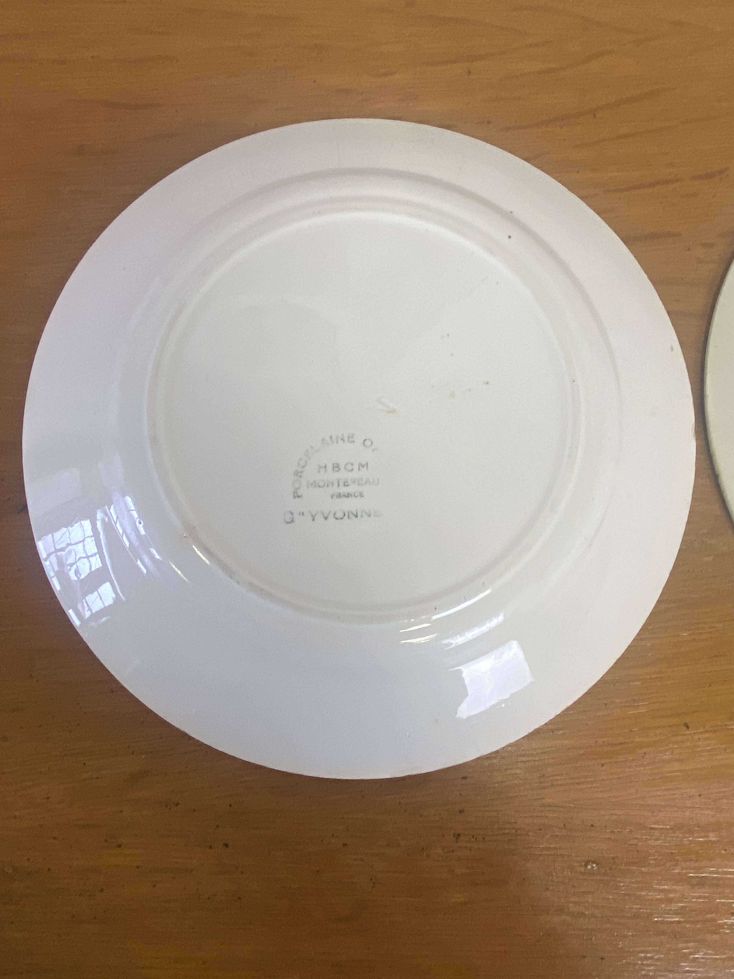Vintage Montereau Hbcm plate pair