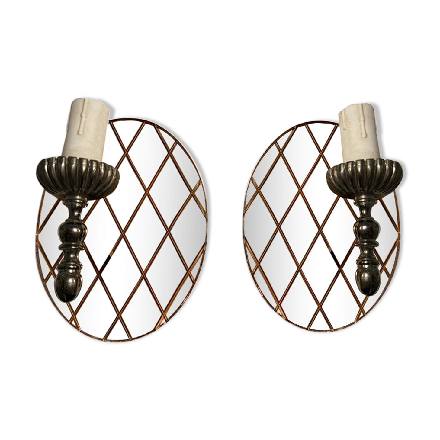 Vintage italian mirrored glass sconces