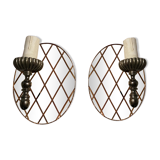 Vintage italian mirrored glass sconces