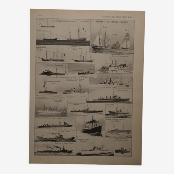 Original lithograph on flotilla vessels