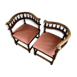 Pair of Renaissance-style corner chairs