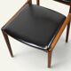 Set of 4 vintage teak and black faux leather chairs – 1960s