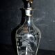 Carafe à liqueur 1900 en cristal soufflé gravé fougère muguet Cave à liqueur Cabaret