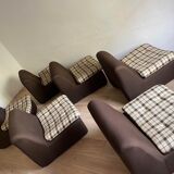 Lot 6 fauteuils tissu en polystyrène rigide année 50/60