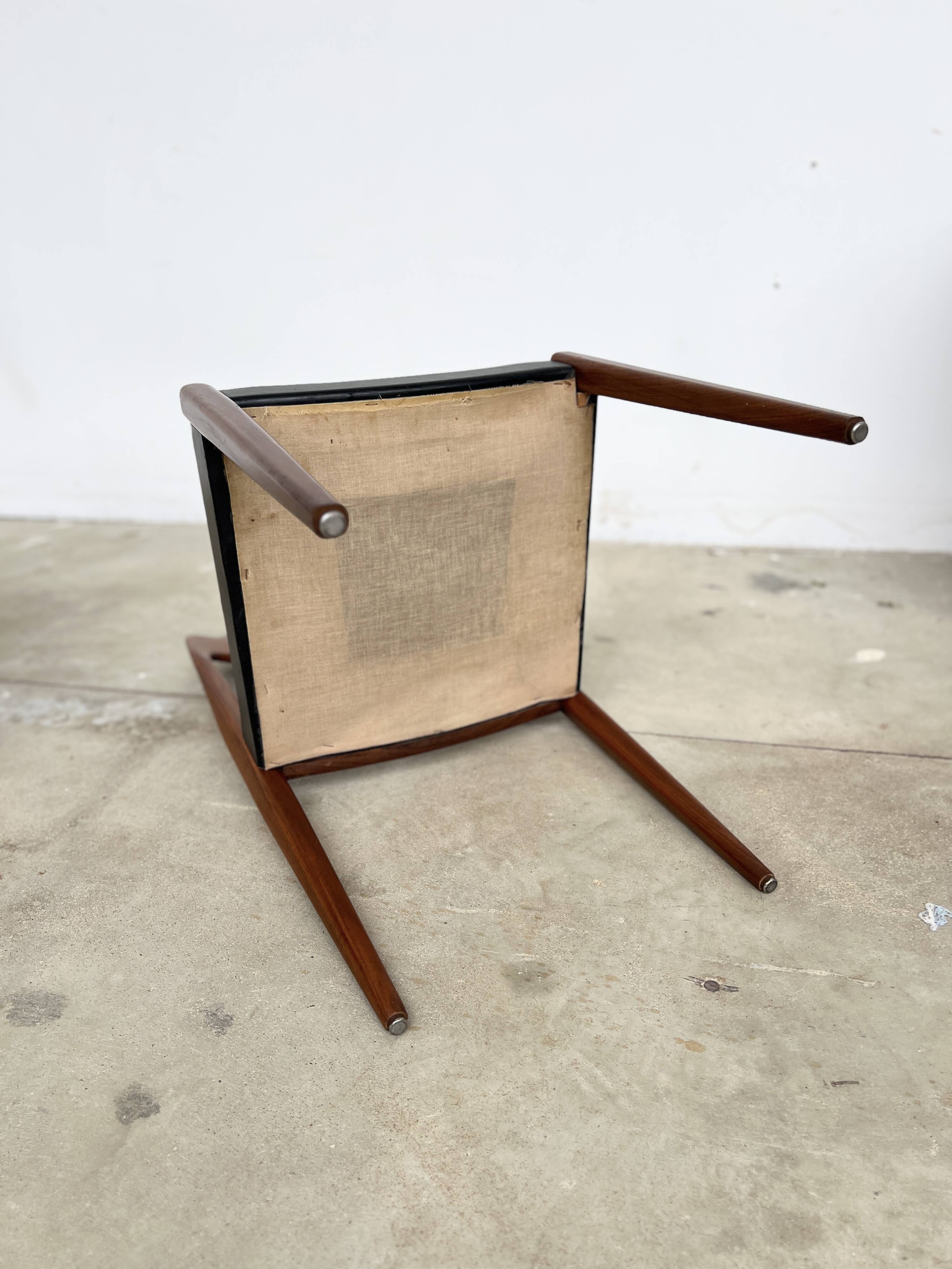 Scandinavian teak and leatherette chair