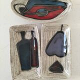 Trio of decorative glazed ceramic bowls – Italy, 1960s