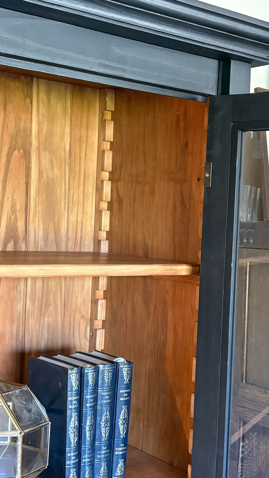 Black display cabinet