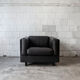 Pair of leather and leather armchairs by Zanotta Italia Anni '80