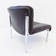 Eurochair set of 2 black leather lounge chairs by Girsberger