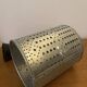 Industrial pendant lamp in perforated gray metal