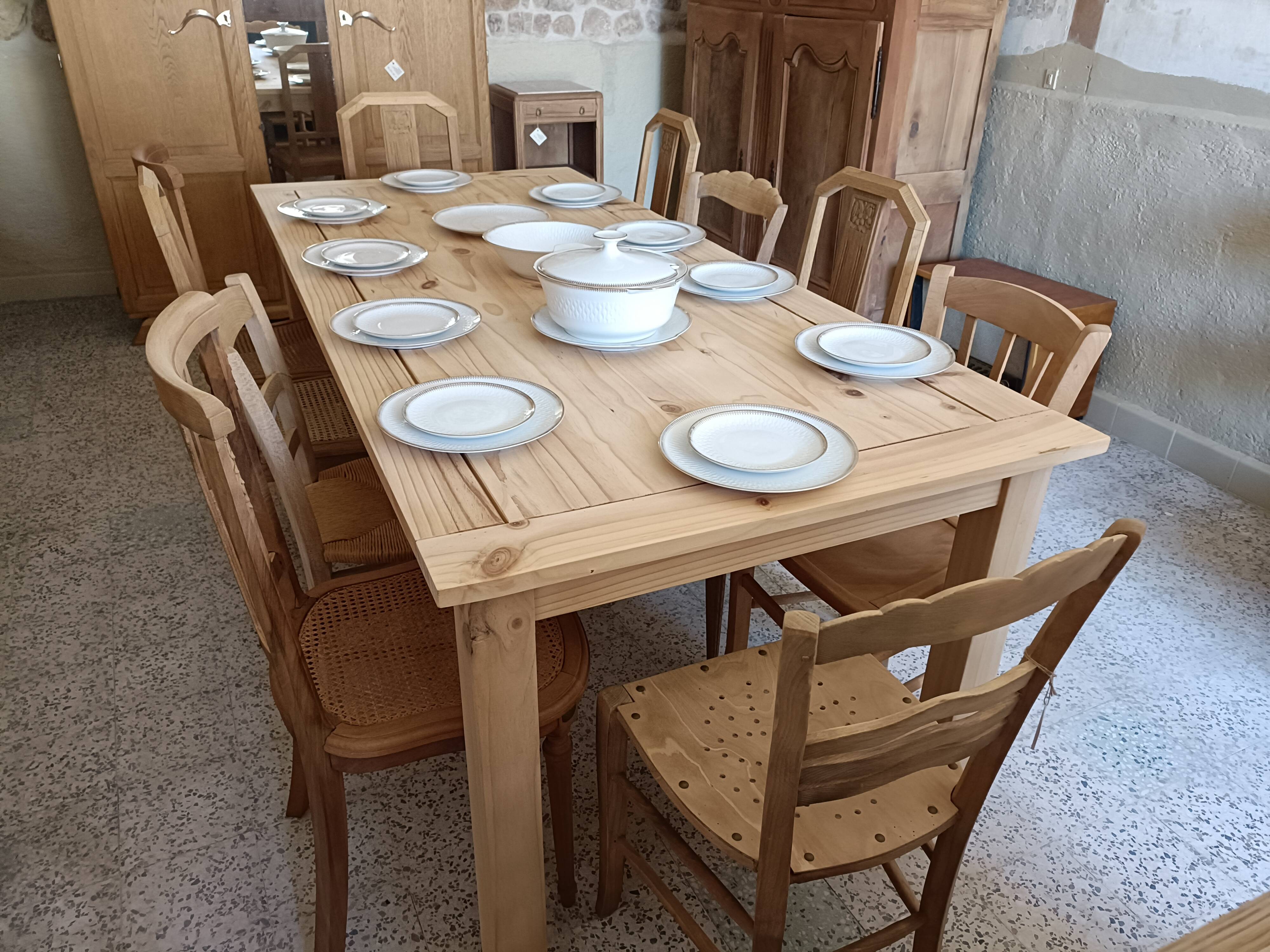 Renovated rectangular dining table