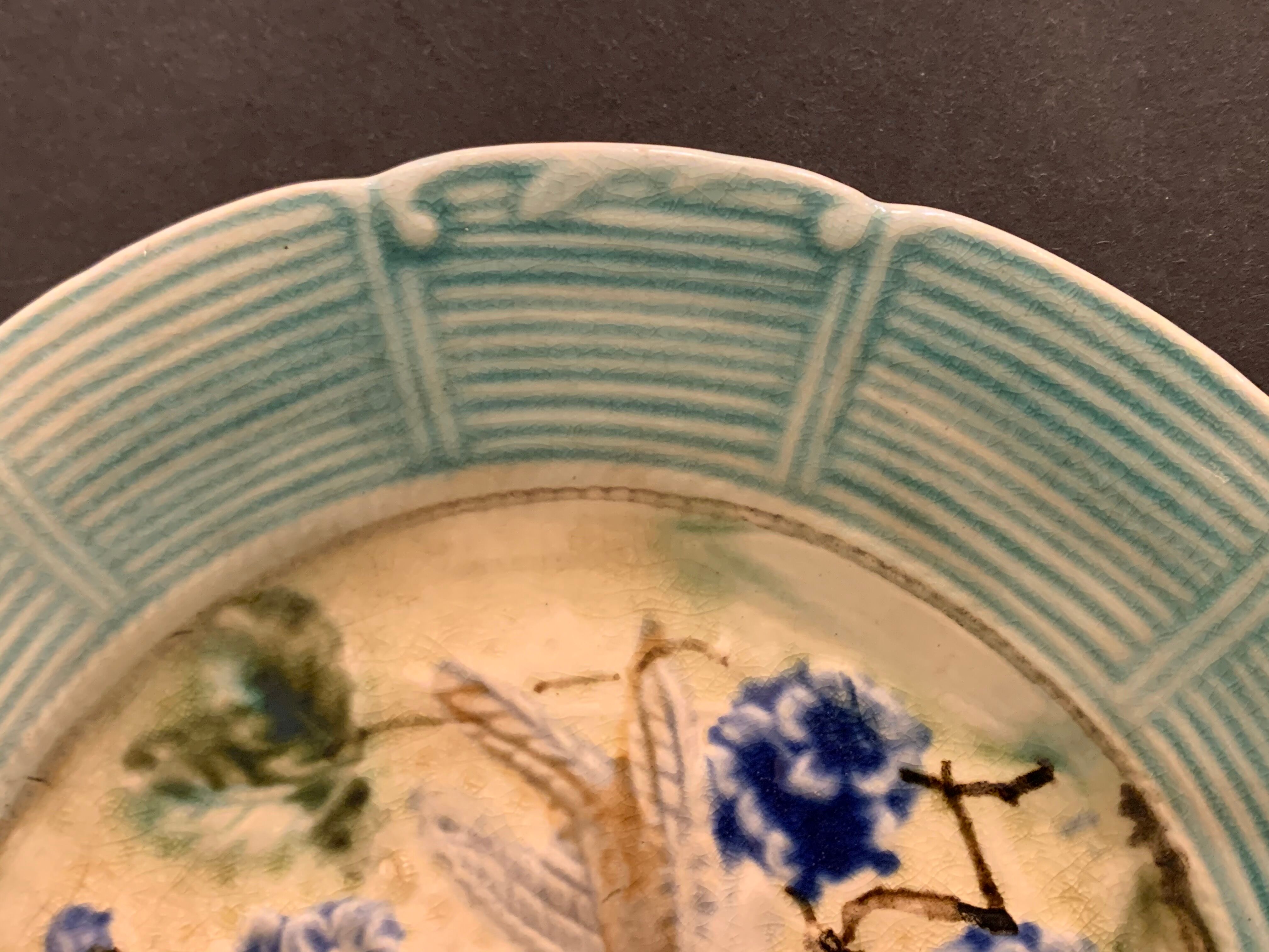 8 dessert plates in late 19th century dabbling