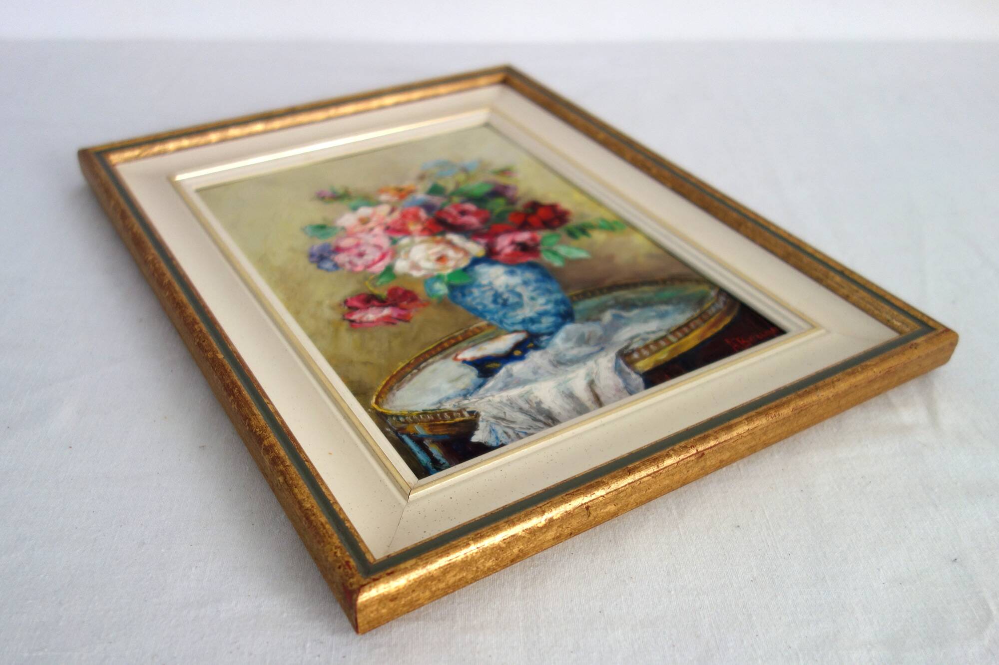 2 still lifes of flowers Alphonsive Bouquet, 1940s/1950s