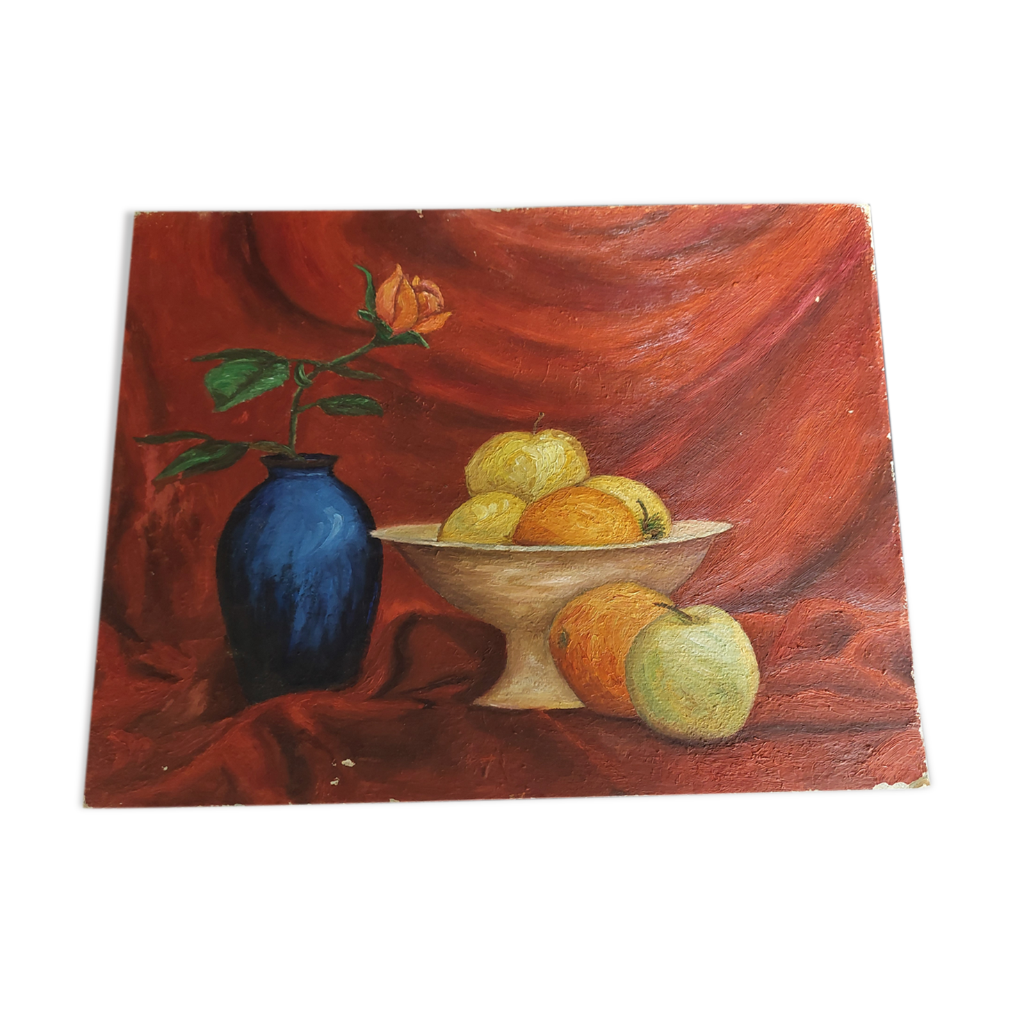Oil painting on still life panel