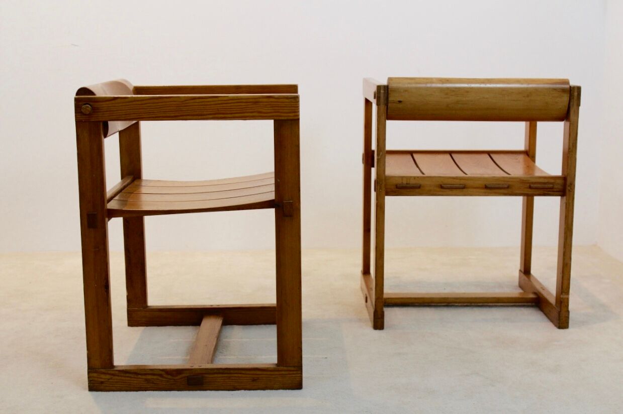 Set of 2  Edvin Helseth Pinewood with armchairs dining chair, Trybo Norway