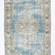 4x7 Sky Blue Classic Pattern Vintage Persian Rug, 113x201Cm