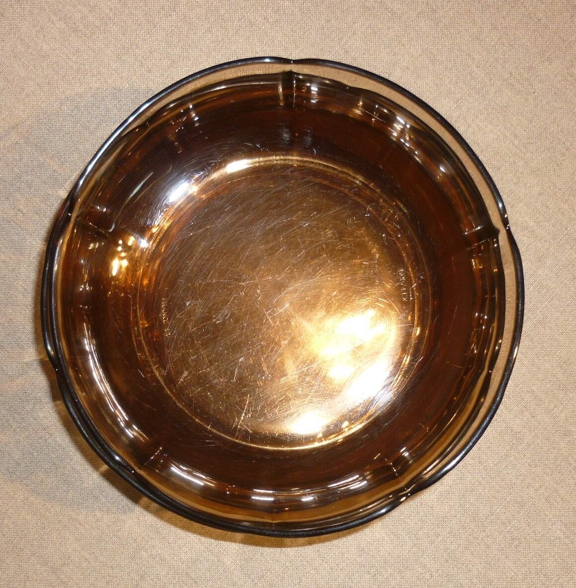 6 Duralex transparent smoked glass hollow plates