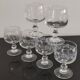 Set of 6 glasses on feet with water decoration grape and vine shoot